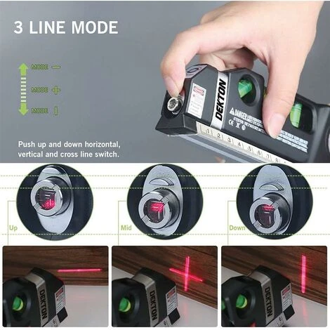 Dekton Multipurpose Horizontal Vertical Pin-point Laser Laser Spirit Level 5 Dekton Multipurpose Horizontal Vertical Pin-point Laser Laser Spirit Level - Image 3