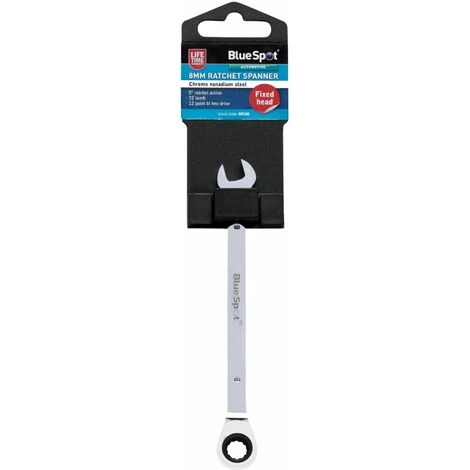 BlueSpot 8mm Chrome Vanadium Ratchet Spanner Fixed Head 3 BlueSpot 8mm Chrome Vanadium Ratchet Spanner Fixed Head