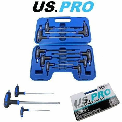 US PRO 9pc T Handle Hex Ball Set Allen Key 2mm - 10mm Ball End Hex Keys 1612 3 US PRO 9pc T Handle Hex Ball Set Allen Key 2mm - 10mm Ball End Hex Keys 1612