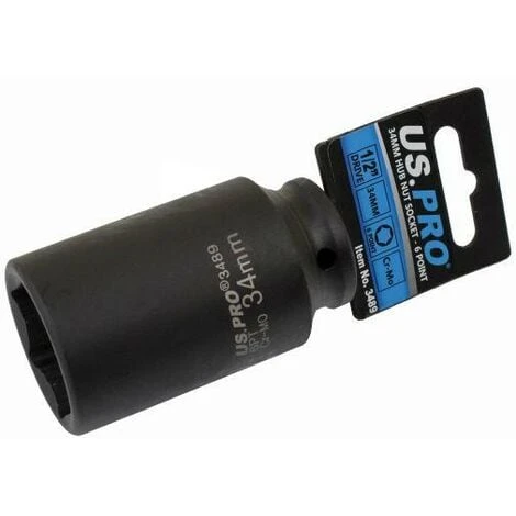 US PRO Tools 34mm 1/2 Dr 6 Point Deep Hub Nut Socket, Gearbox Etc 3489 - Image 3