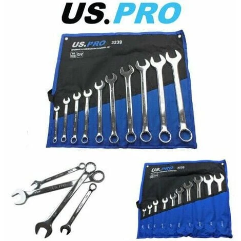 USPRO US PRO Tools 10PC Whitworth Combination Spanner Set 1/8 - 11/16 3239