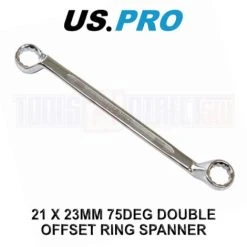 US PRO Tools 21 X 23MM 75 Deg Double Offset Ring Spanner Wrench 3535