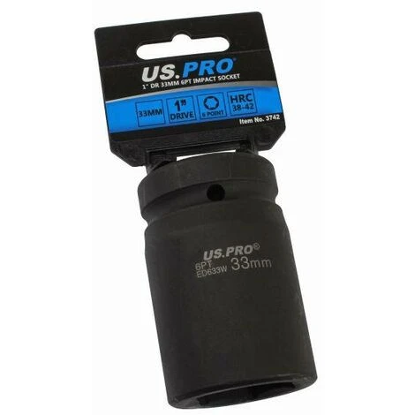 US PRO Tools 33mm 1 DR 6 Point Impact Socket 3742 - Image 3