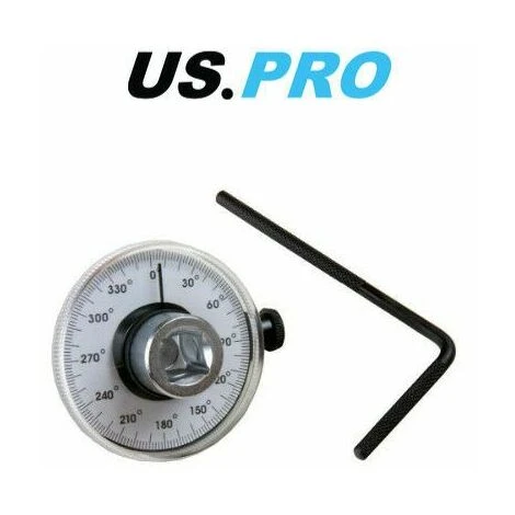 US PRO 1/2 Dr Torque Angle Gauge 360 Degree Rotation Scale Gauge 6796