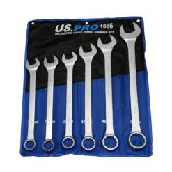 US PRO 6 Piece Super Jumbo Combination Spanner Set Wrench 33-50mm 1866
