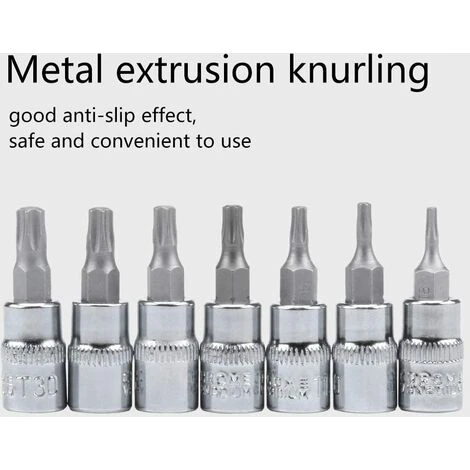 AOUGO 13pcs Torx Bit Socket Set T8-T70 S2 Hex Socket Wrenches Steel Torx Socket Shank Tool Screwdriver Bit Set 7 AOUGO 13pcs Torx Bit Socket Set T8-T70 S2 Hex Socket Wrenches Steel Torx Socket Shank Tool Screwdriver Bit Set - Image 5