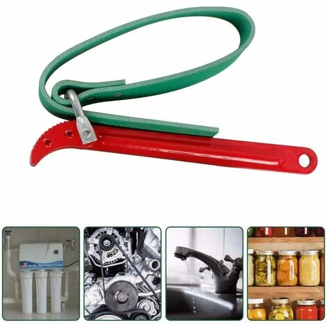 READCLY Oil Filter Strap Wrench Adjustable Oil Filter Wrench Rubber Strap Wrench Made Of Carbon Steel For Jar Opener Tractor Oil Filter Shower Head Faucet - Image 3
