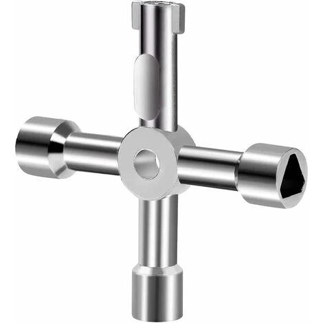 READCLY 4 Way Multi-Function Key For Electric Water Door, Gas Meter, Cabinet Box, Key Opener (Silver)