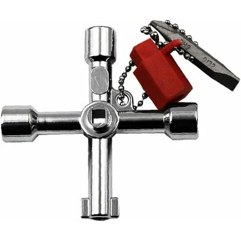 READCLY In 1 Multifunction Cross Wrench Universal Square Triangle Wrench Cross Triangle Wrench For Electric Train Lift Cabinet Valve 1pcs