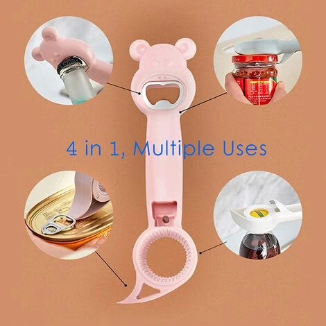 EINEMGELD Jar Opener, 4 In 1 Multi Function Can Opener Bottle, Multi Kitchen Tool For Jelly Jars, Wine, Beer And Other, Bottle Opener To Protect The Nail Use For Children, Elderly And Arthritis Sufferers. 6 EINEMGELD Jar Opener, 4 In 1 Multi Function Can Opener Bottle, Multi Kitchen Tool For Jelly Jars, Wine, Beer And Other, Bottle Opener To Protect The Nail Use For Children, Elderly And Arthritis Sufferers. - Image 4