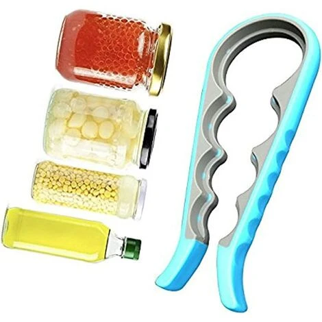 EINEMGELD Ergonomic Multi-Function Bottle, Can, Jar Opener - Jar Opener Grip, Kitchen Tool - Easy To Open Difficult Jars, Suit For Children Elderly Arthritis & Weak Hands - Blue 4 EINEMGELD Ergonomic Multi-Function Bottle, Can, Jar Opener - Jar Opener Grip, Kitchen Tool - Easy To Open Difficult Jars, Suit For Children Elderly Arthritis & Weak Hands - Blue - Image 2