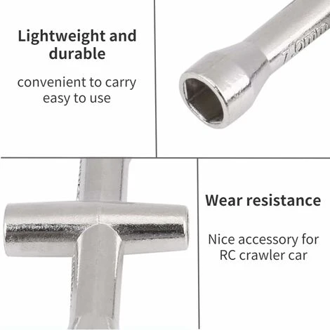 MONLY Metal Cross Wrench 4/5/5.5/7mm Tire Tool Wheels For RC Model Car Crawler 5 MONLY Metal Cross Wrench 4/5/5.5/7mm Tire Tool Wheels For RC Model Car Crawler - Image 3