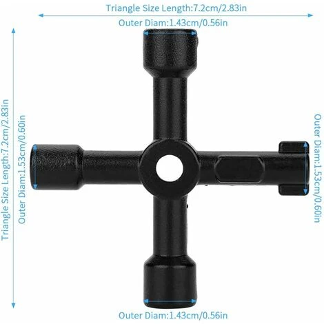 MONLY 4 Way Key - Radiator Purge Key, Utility Key Electric Box Gas Meter Key For, Utility Key Panel Multi-Function Key Electrical Cabinet Key(Black) - Image 2