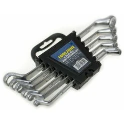 Toolzone 6 Piece 6 - 17 Mm Bi-Hexagonal Offset Ring Spanner Set Tools Garage DIY