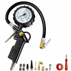 JOORRT Tire Pressure Gauge High Accurate 220 PSI Multifunctional Digital Tire Pressure Gauge With 15 Accessories Portable Air Inflator Gun For Car Truck Motorcycle Bike
