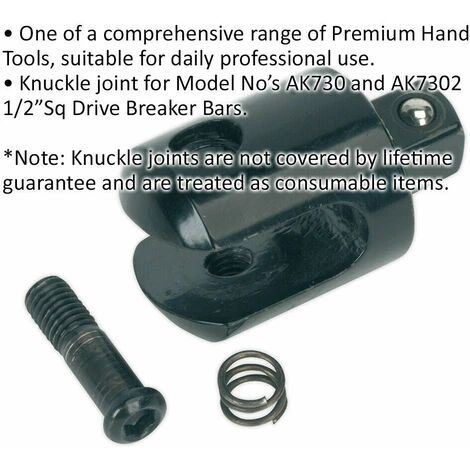 Loops Replacement 1/2" Sq Drive Knuckle Joint For Ys01778 & Ys01783 Breaker Bars 4 Loops Replacement 1/2" Sq Drive Knuckle Joint For Ys01778 & Ys01783 Breaker Bars - Image 2