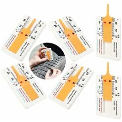 MODOU 6 PCS Adjustable Tire Depth Gauge Tire Wear Gauge Tire Depth Gauge Plastic Tire Depth Gauge For Measuring Tires (Orange)