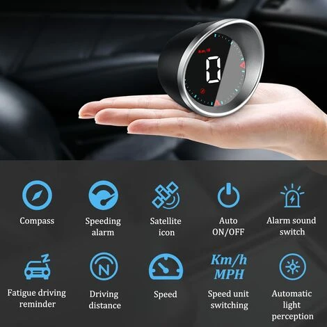 READCLY-Car HUD Speedometer - Universal Windshield MPH/KM Display - Digital Speedometer - GPS Speedometer - Overspeed Alarm, USB Plug & Play - Image 2
