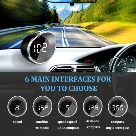 READCLY-Car HUD Speedometer - Universal Windshield MPH/KM Display - Digital Speedometer - GPS Speedometer - Overspeed Alarm, USB Plug & Play - Image 3