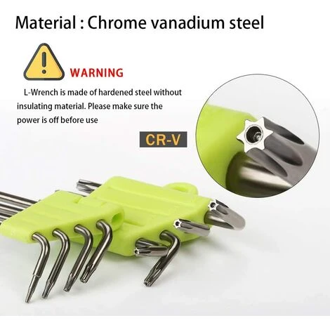 MEZHENG Offset Torx Wrenches 8 Piece Torx Allen Wrench Kit Star Screwdrivers T5 T6 T7 T8 T9 T10 T15 T20 Wrench Sets Hand Tools Torx Allen Wrenches - Image 3