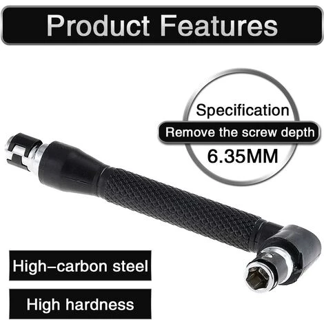 MEZHENG Mini Screwdrivers And Bits 1/4" Drive L Shape Handle Extension Double Hex Socket Flat Head Philips Torx Screwdriver Bits Kit - Image 3