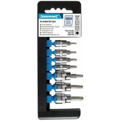 Silverline T10 - T40 Socket Set 1/4&quot &amp 3/8&quot Drive 7pce - T10 - T40