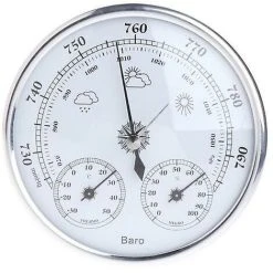 Woosien Wall Mounted Household Barometer Thermometer Hygrometer Weather Station Hanging White
