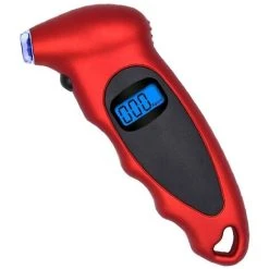 GDRHVFD Digital LCD Display Tire Pressure Gauge 100Psi 4 Tire Pressure Settings Red Meter, Measuring Tools Car Accessory