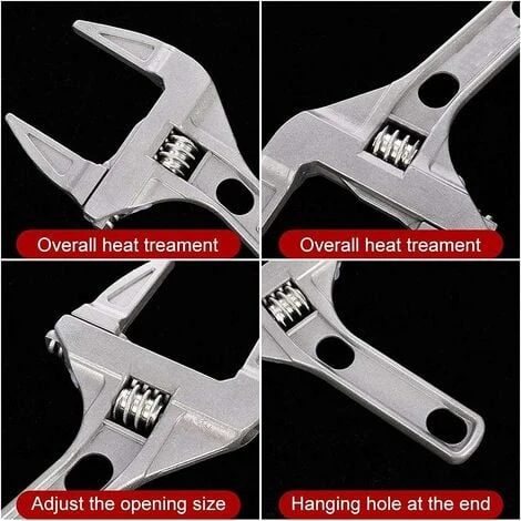 GDRHVFD Adjustable Wrench,6-68Mm Adjustable Wrenches Open Tool Accessorie Adjustable Spanners Aluminum Wrenches Bathroom Wrench Rod Plumber Hand Tool For Tightening Loosening Nuts Bolts - Image 3