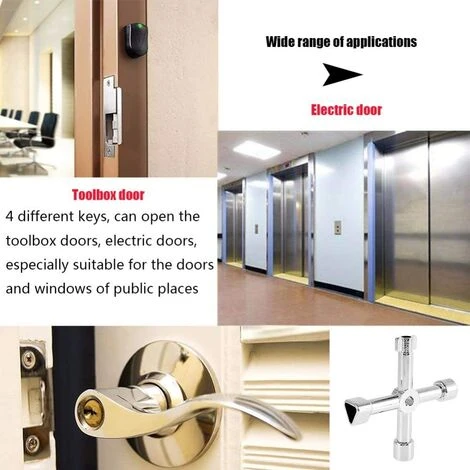 EINEMGELD Cross Triangle Key Multifunction Utility Key For Electric Water Gas Box Medicine Cabinet Opening Key - Image 4