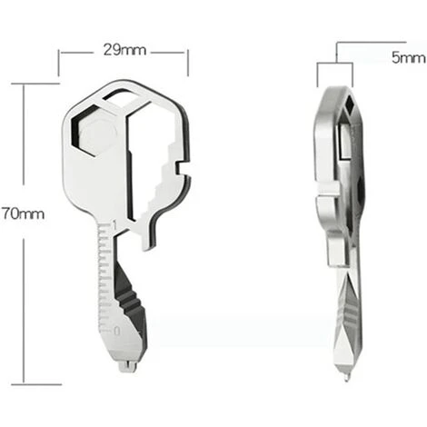 EINEMGELD 24 In 1 Multifunction Pocket Tool Stainless Steel Wrench Keychain Screwdriver Tools Outdoor Multi Tool For Bottle Opener Stripping Camping (Silver) 4 EINEMGELD 24 In 1 Multifunction Pocket Tool Stainless Steel Wrench Keychain Screwdriver Tools Outdoor Multi Tool For Bottle Opener Stripping Camping (Silver) - Image 2