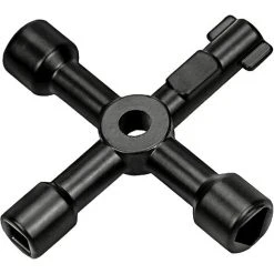 EINEMGELD Electric Meter Electric Key Box Key Electric Box Keys 4-Way Multi-Purpose Electric Box Key, Triangle Key In Black Electric Control Cabinet, Square Hole Key