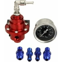 ECHOO Red High Performance Car Fuel Pressure Gauge Adjustable Fuel Pressure Regulator