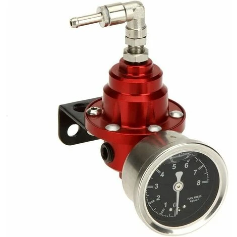 ECHOO Red High Performance Car Fuel Pressure Gauge Adjustable Fuel Pressure Regulator - Image 4