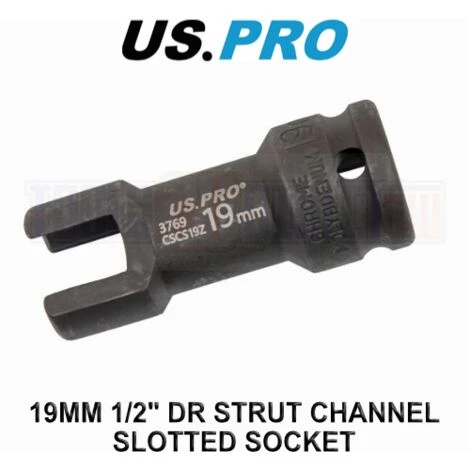 US PRO Tools 19mm Strut Channel Slotted Socket Unistrut Type Length 72mm 1/2 DR 3769