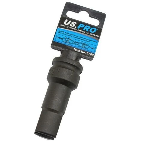 US PRO Tools 19mm Strut Channel Slotted Socket Unistrut Type Length 72mm 1/2 DR 3769 - Image 3