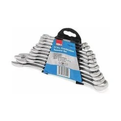 HILKA 11PC COMBINATION METRIC SPANNER WRENCH RING SET & STORAGE RACK 6-19MM NEW
