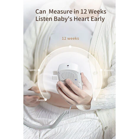 TUMALAGIA Baby Heart Rate Monitor, Pink Backlit LCD Display - Image 4