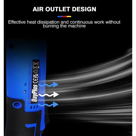 DAY PLUS Electric Cordless Ratchet 3/8 Right Angle Wrench Impact Power Tool 2 Batteries 7 DAY PLUS Electric Cordless Ratchet 3/8 Right Angle Wrench Impact Power Tool 2 Batteries - Image 5