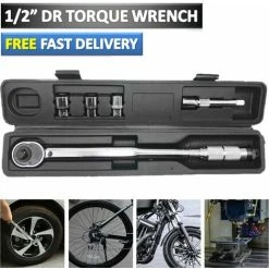 BRIEFNESS Ratchet Torque Wrench 1/2 Square Drive Extension Adjust 28-210Nm Car Repair Set