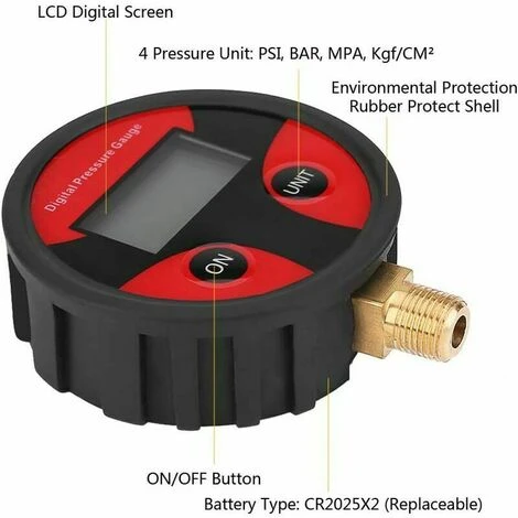 ERHOPE Digital Tire Pressure Gauge, LCD Digital Car Tire Pressure Gauge Digital LCD Tire Air Pressure Gauge For Car Truck Motorcycle 0-200PSI - Image 4