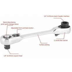 ERHOPE Mini Ratchet Wrench Repair Tool 1/4 Inch For Bike Socket Wrench Kit Tool (100mm) 10 ERHOPE Mini Ratchet Wrench Repair Tool 1/4 Inch For Bike Socket Wrench Kit Tool (100mm) -Bahco shop 87595863 4