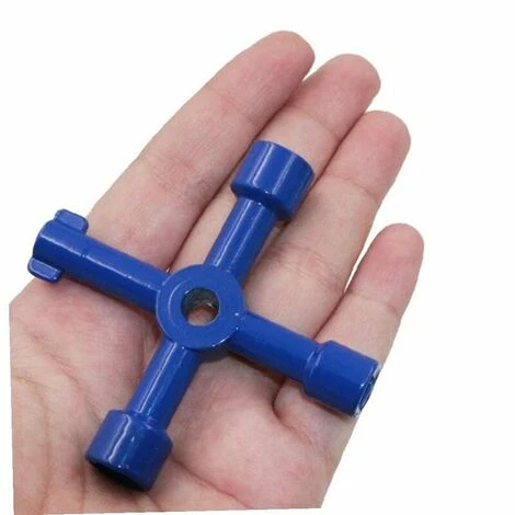 ERHOPE Multifunction Cross Cross Spanner Wrench Key For Opening Cabinets Water Electricity Gas Radiator Cabinets Train Elevator Portable Heavy Duty Spanner Tool Blue 1 Pc, Tool Accessories,KoleZy 4 ERHOPE Multifunction Cross Cross Spanner Wrench Key For Opening Cabinets Water Electricity Gas Radiator Cabinets Train Elevator Portable Heavy Duty Spanner Tool Blue 1 Pc, Tool Accessories,KoleZy - Image 2
