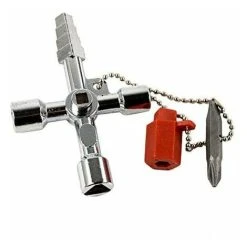 ERHOPE Multifunctional Cross Spanner Spanner Wrench 5 In 1 Adjustable Wrench With Batch Head For Gas Electric Water Meter Box Cupboard Cabinet