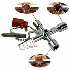 ERHOPE Multifunctional Cross Spanner Spanner Wrench 5 In 1 Adjustable Wrench With Batch Head For Gas Electric Water Meter Box Cupboard Cabinet -Bahco shop 87639863 3
