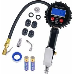 SWYEOOT Tire Pressure Gauge 250 PSI High Accurate Digital Tire Pressure Gauge With Inflator Gun For Car Truck SUV Motorcycle Bike With Air Chuck, 90 Degree Valve Extender