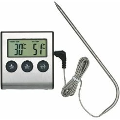 GTA BQ Grill Thermometer Food Thermometer 0250°C Food Cooking Thermometer With Alarm Timer Function LCD Digital Food Temperature Indicator For Kitchen Barbecue Steak Ba