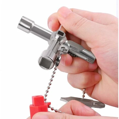 BOED 7-in-1 Radiator Keys Metal Square Opening Keys Meter Box Radiators And Faucet Utility Multi-Functional Spanner - Image 2