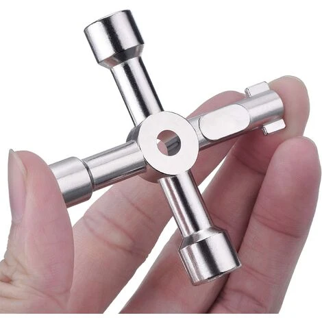 MIMIY Meter Box Key Gas Key Meter Key 4-Way Multi-Functional Utilities Key For Electric Cupboard (Silver) - Image 3