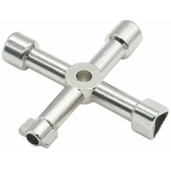 GTA Multifunction Key, 4 In 1 Multifunction Cross Key For Electric Gas Heater Meter Box Tap Lock - 72mm Silver